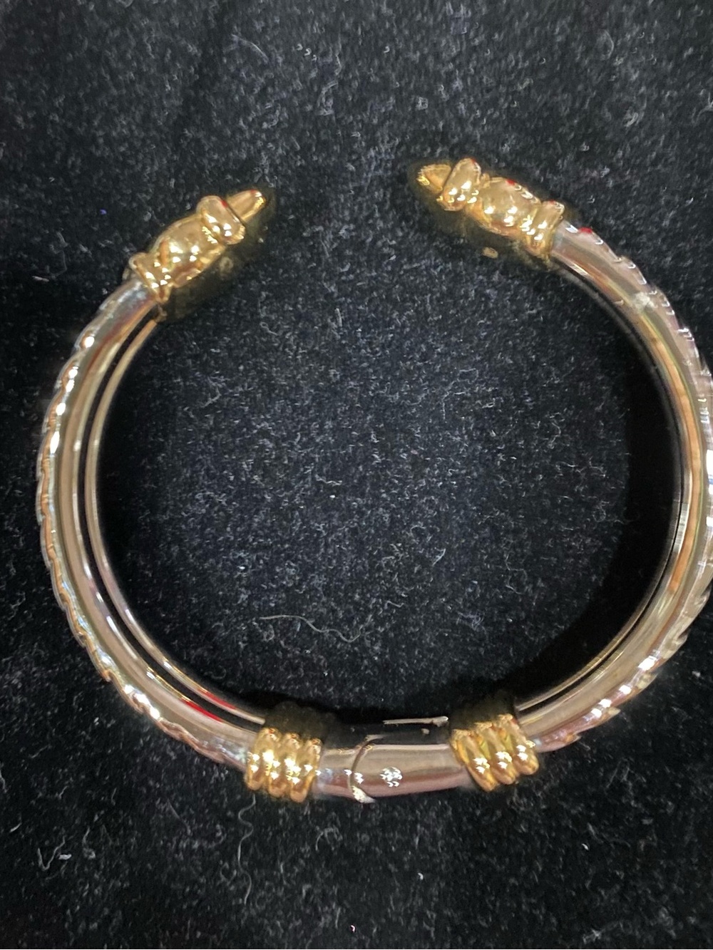 Chico's Gold-Tone Open Cuff Bracelet with Accent Rings